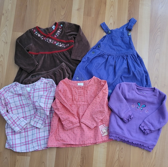 Baby Gap Jumping Beans Baby Girls 18M Clothes Top Sweater Overall Dress Lot Of 5 - Picture 3 of 14